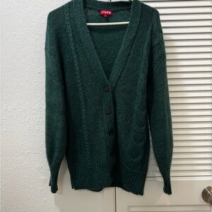STAUD Blake Cable-Knit Cardigan